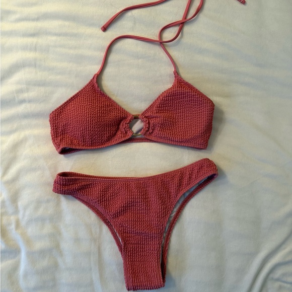 Pink Textured Bikini Set - Picture 5 of 9